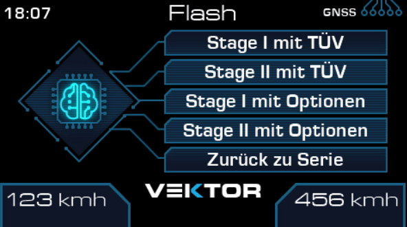 Vektor Flash Stages – Stage I & II Auswahlmenü